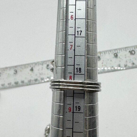 Amazonite Stone Silver Wire Wrapped Ring Bohemian Hippie Boho Size 8 - Picture 6 of 6